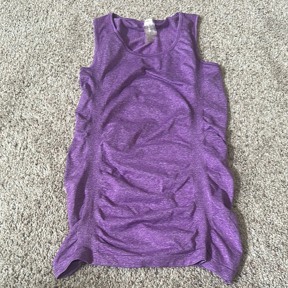 CALIA by Carrie Underwood Purple Ruched Tank Top